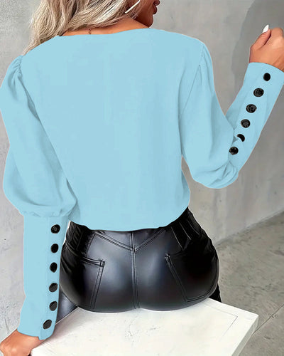 Women’s V-Neck Contrast Blouse