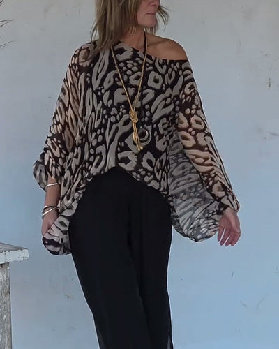 Luxe Batwing Print Blouse