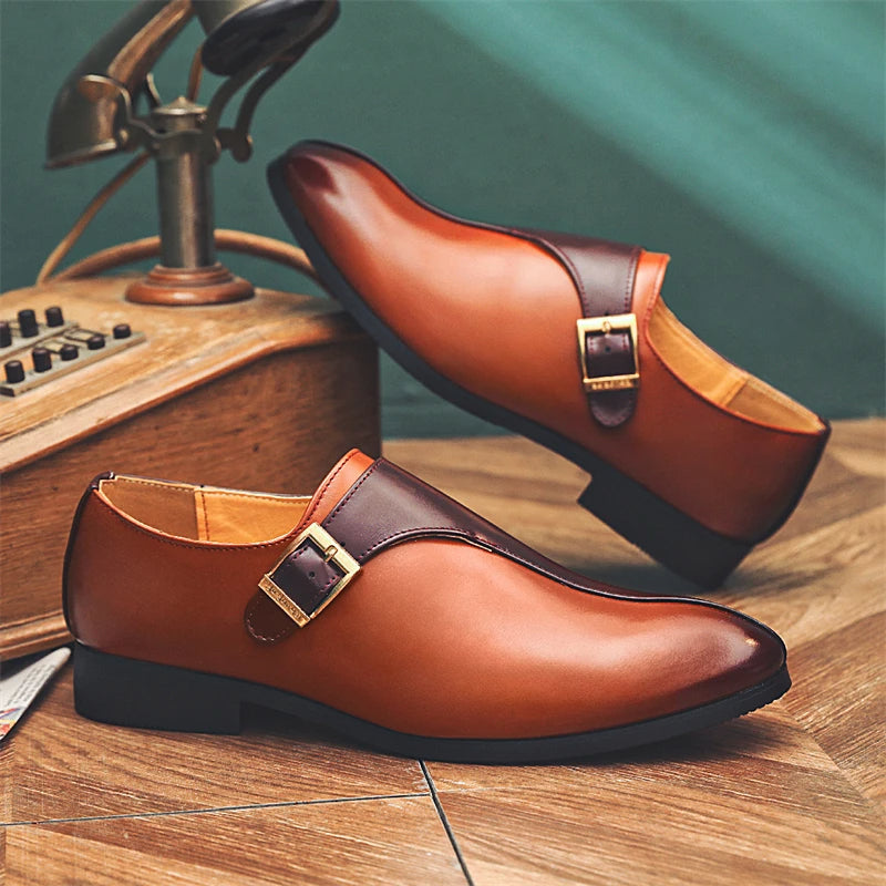 Genuine Leather Monk Shoes