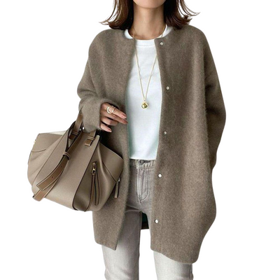Women Coat Round Neck