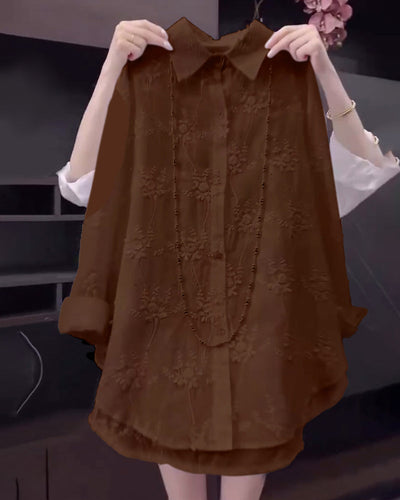 Shirt Uni Embroidered Drop-Shoulder