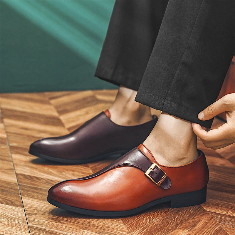 Genuine Leather Monk Shoes