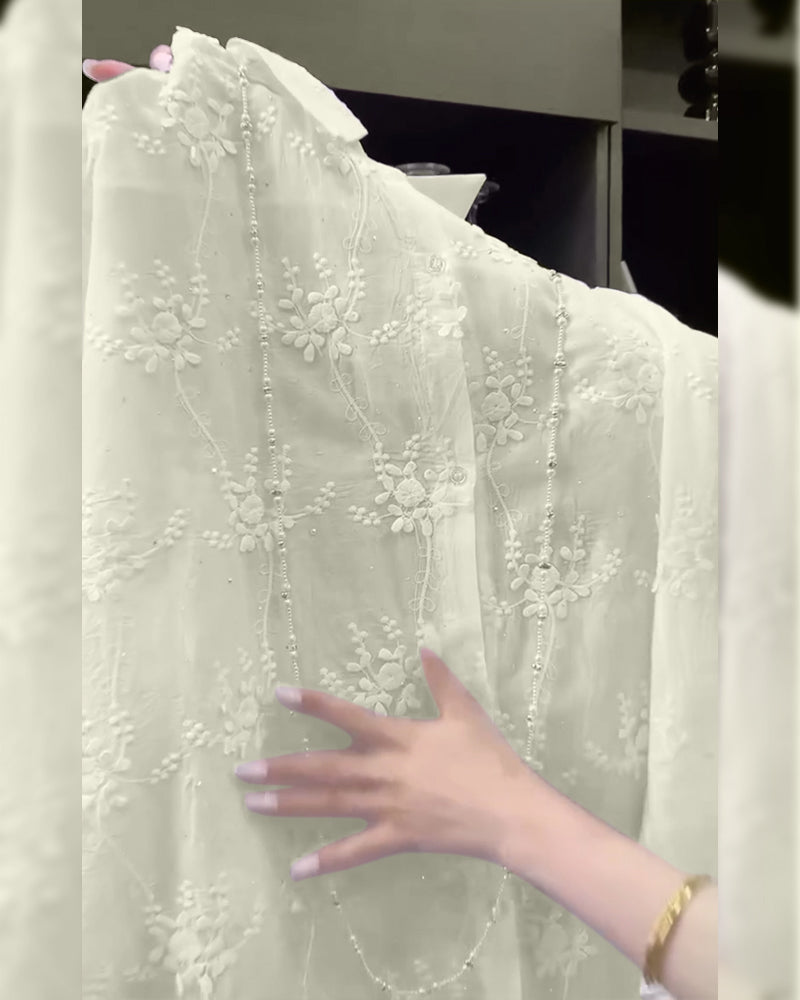 Shirt Uni Embroidered Drop-Shoulder