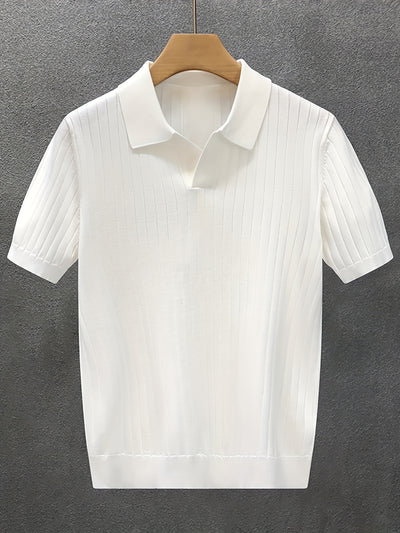 Men’s Ribbed Knit Shirt – Black & White