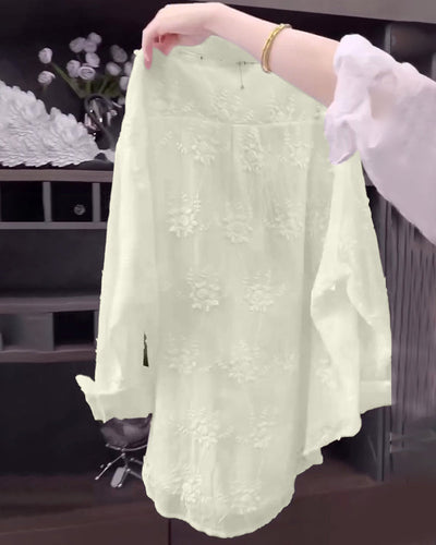 Shirt Uni Embroidered Drop-Shoulder