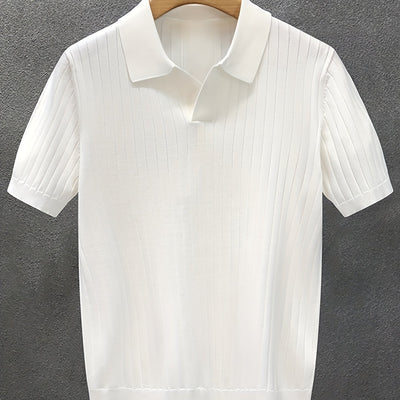 Men’s Ribbed Knit Shirt – Black & White