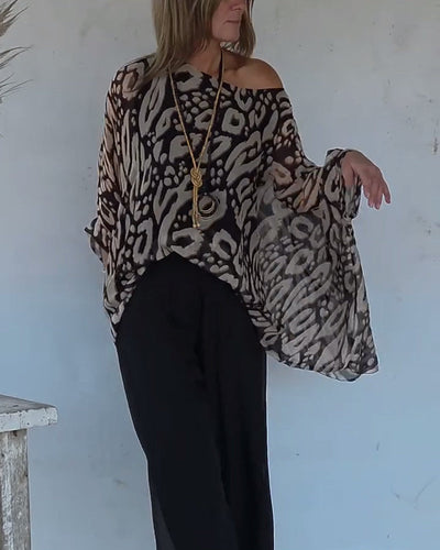 Luxe Batwing Print Blouse