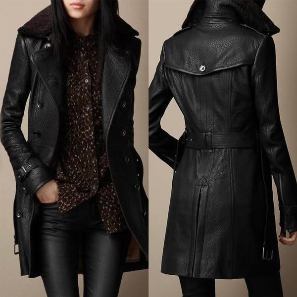 Women’s Leather Trench Coat