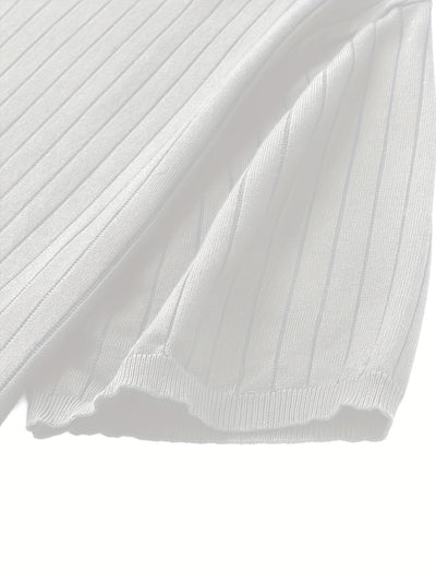 Men’s Ribbed Knit Shirt – Black & White