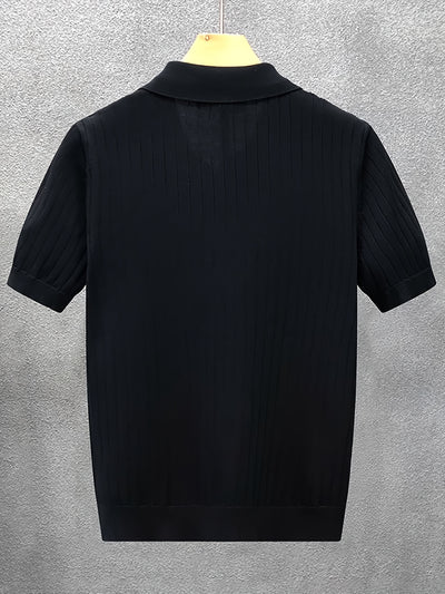 Men’s Ribbed Knit Shirt – Black & White
