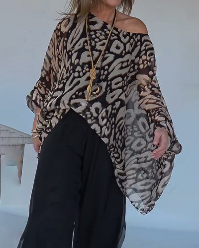 Luxe Batwing Print Blouse