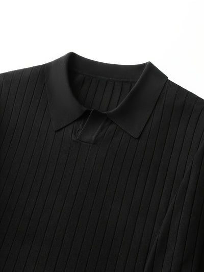 Men’s Ribbed Knit Shirt – Black & White
