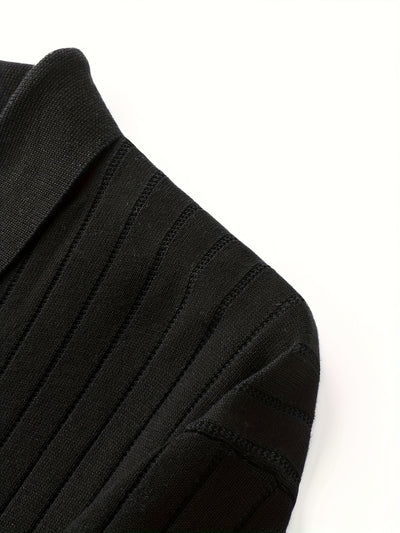 Men’s Ribbed Knit Shirt – Black & White