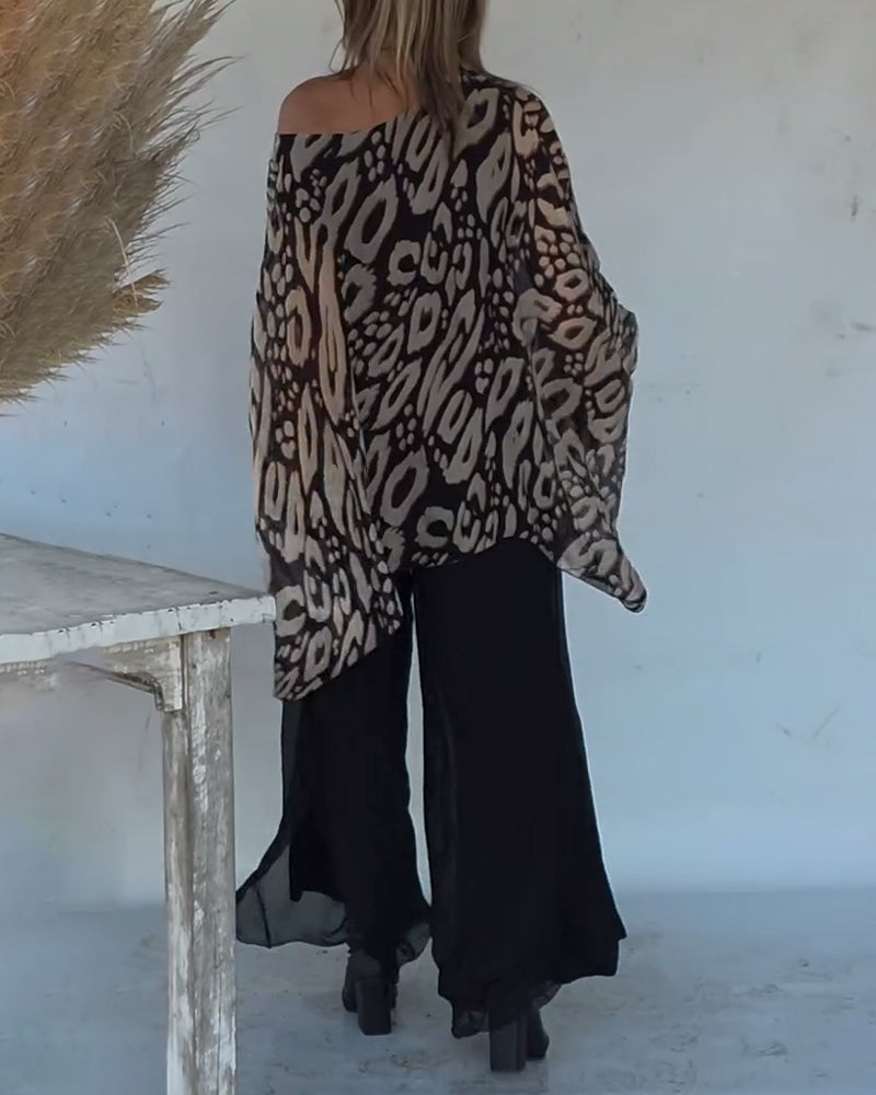 Luxe Batwing Print Blouse