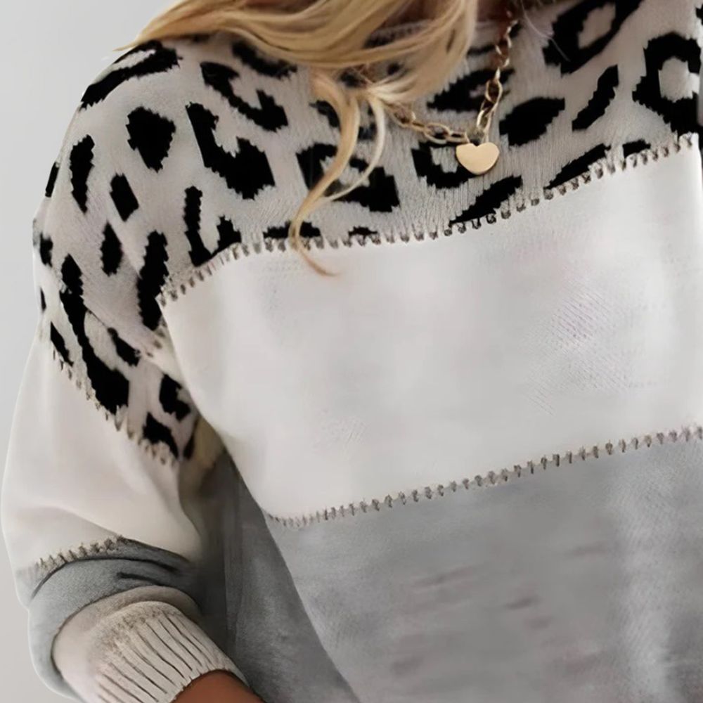 LEOPARD PRINT CASUAL SWEATER