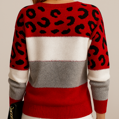 LEOPARD PRINT CASUAL SWEATER