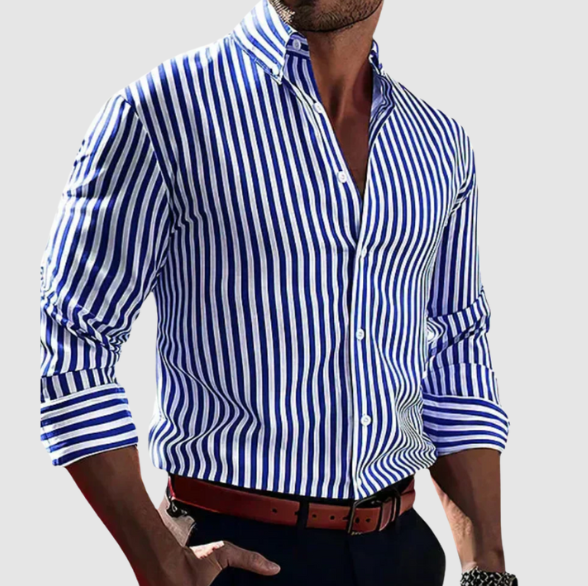 Men-S Elegant Striped Shirt