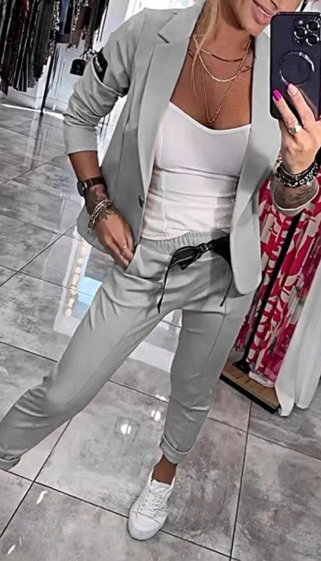 2-PIECE SET OF CASUAL SUIT JACKET AND PANTS FOR WOMEN
