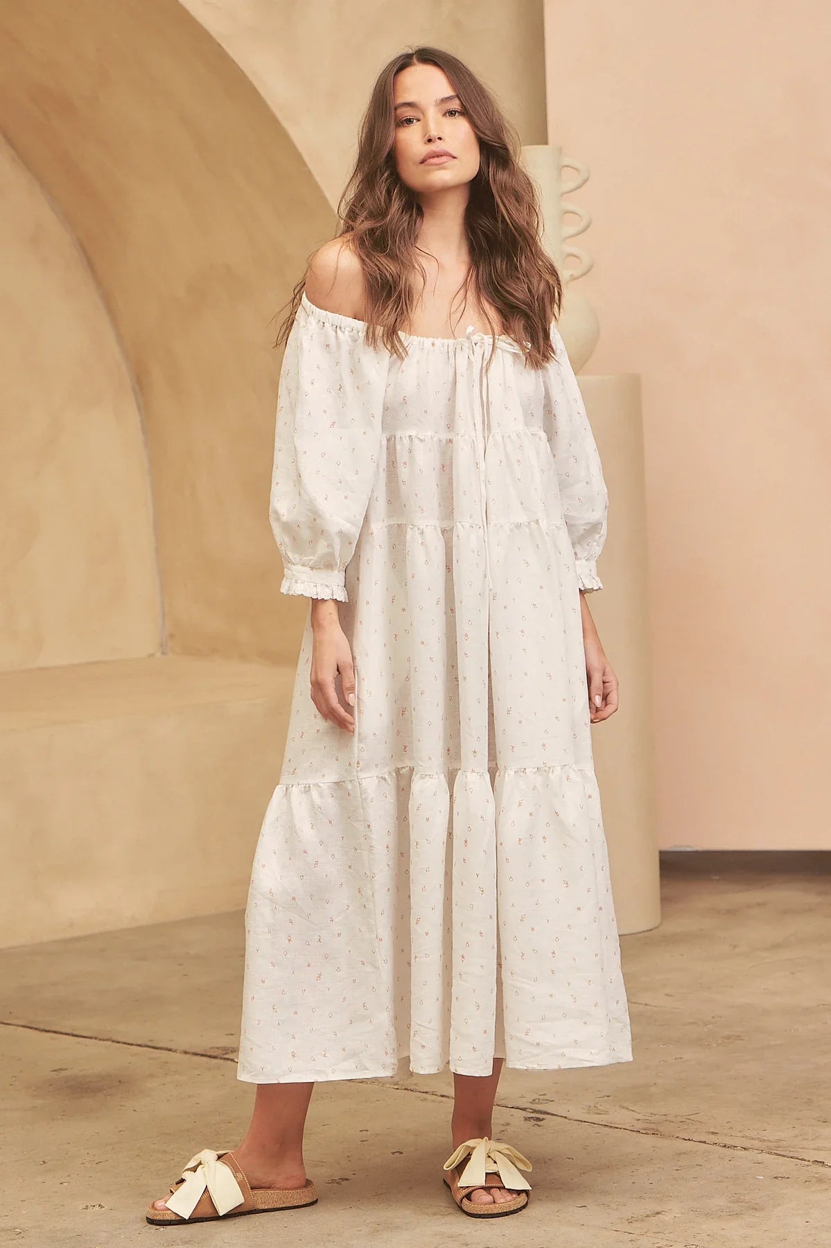 Liora Cotton Linen Midi Dress
