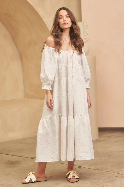 Liora Cotton Linen Midi Dress