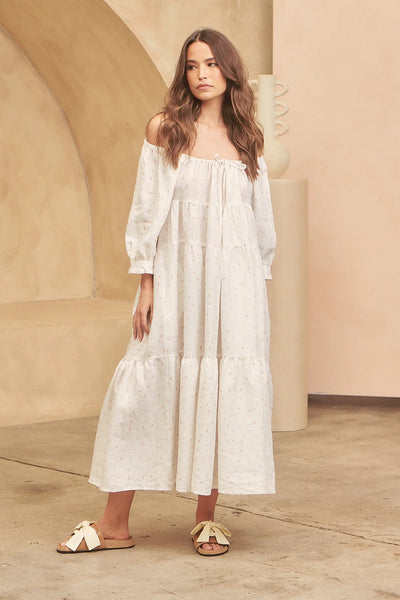 Liora Cotton Linen Midi Dress