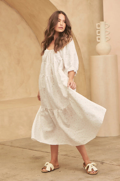 Liora Cotton Linen Midi Dress