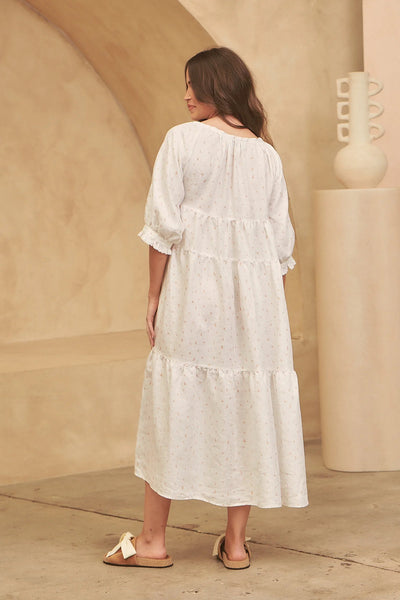 Liora Cotton Linen Midi Dress