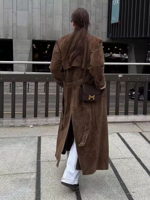 AVA | TIMELESS SUEDE TRENCH COAT