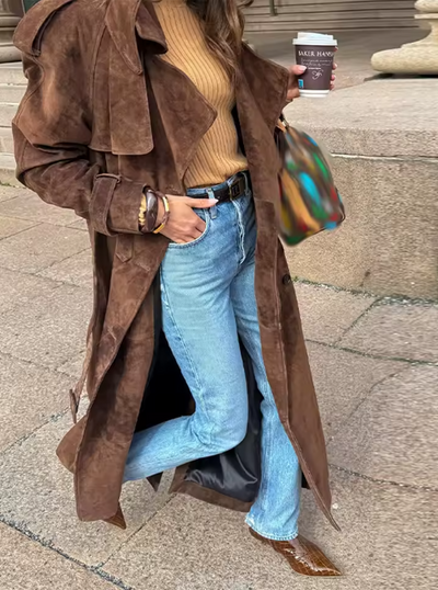 AVA | TIMELESS SUEDE TRENCH COAT