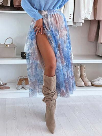 Women's 2-piece set: top with bow on the back + tulle skirt