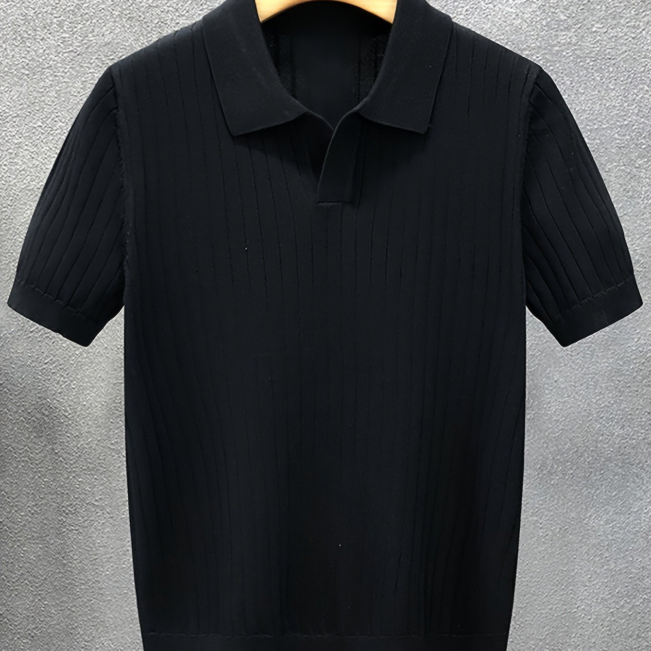 Men’s Ribbed Knit Shirt – Black & White