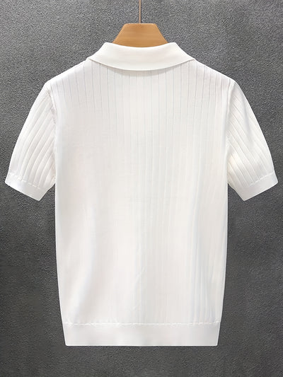 Men’s Ribbed Knit Shirt – Black & White