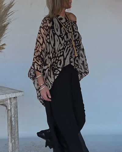 Luxe Batwing Print Blouse