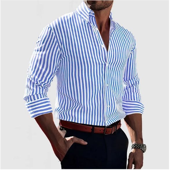 Men-S Elegant Striped Shirt