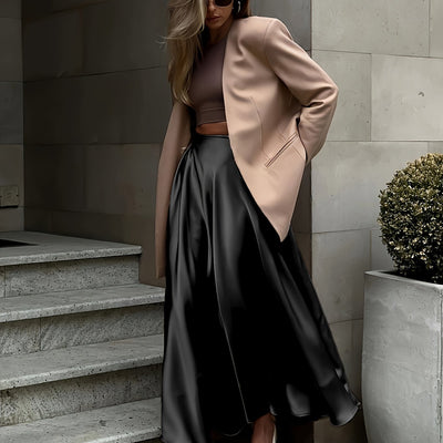 Versatile Satin Evening Skirt