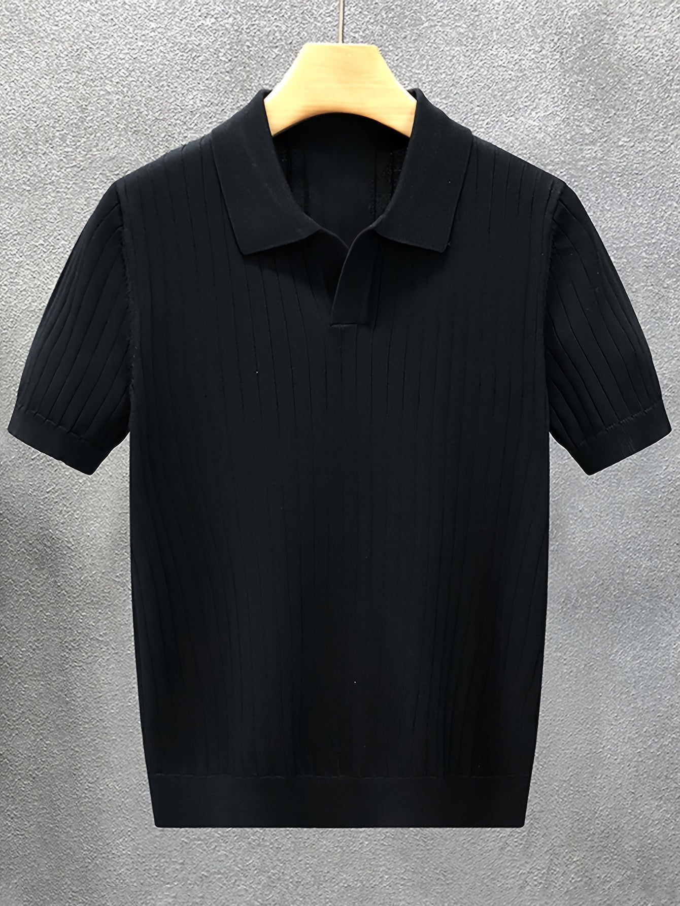 Men’s Ribbed Knit Shirt – Black & White