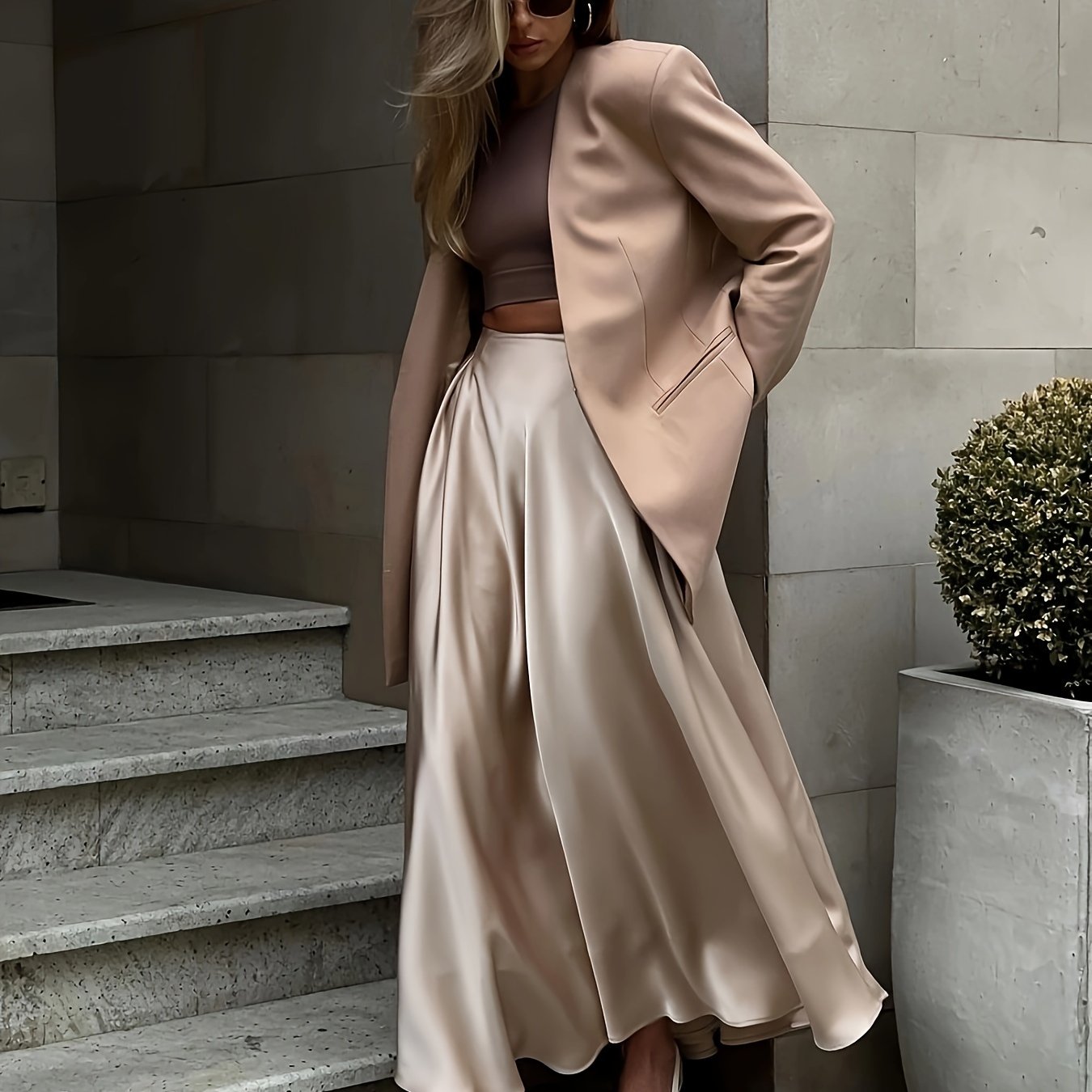 Versatile Satin Evening Skirt