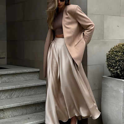 Versatile Satin Evening Skirt
