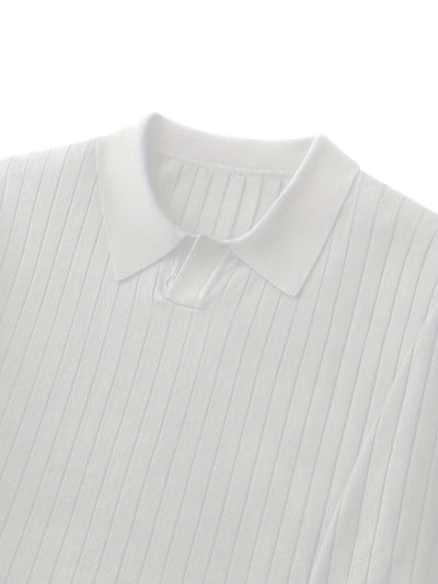 Men’s Ribbed Knit Shirt – Black & White