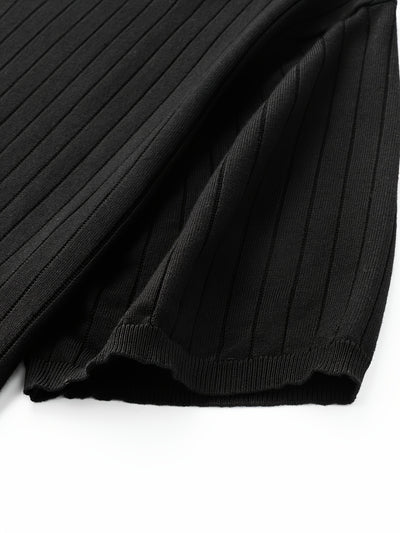 Men’s Ribbed Knit Shirt – Black & White
