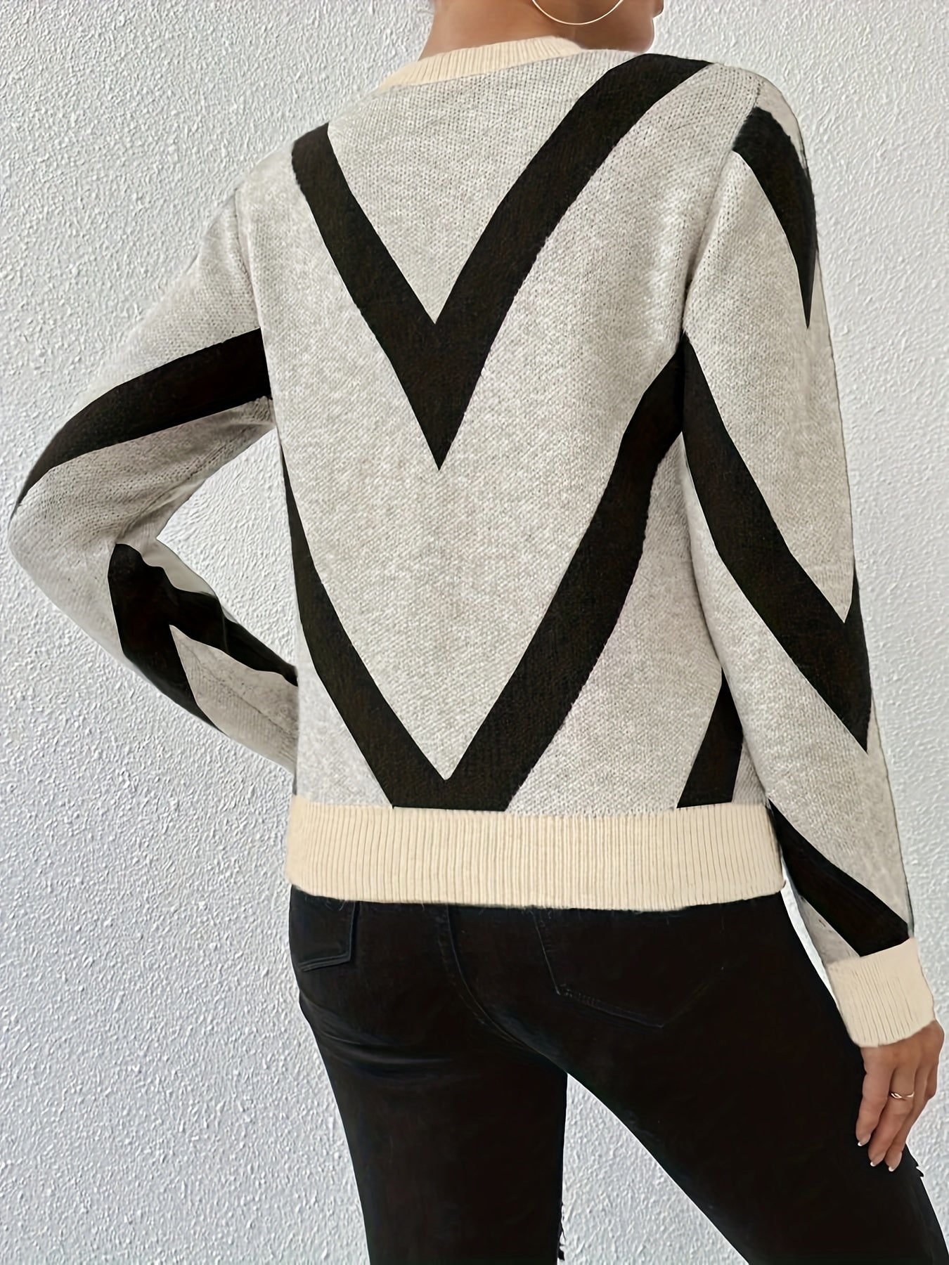 Elegant V-Design Sweater
