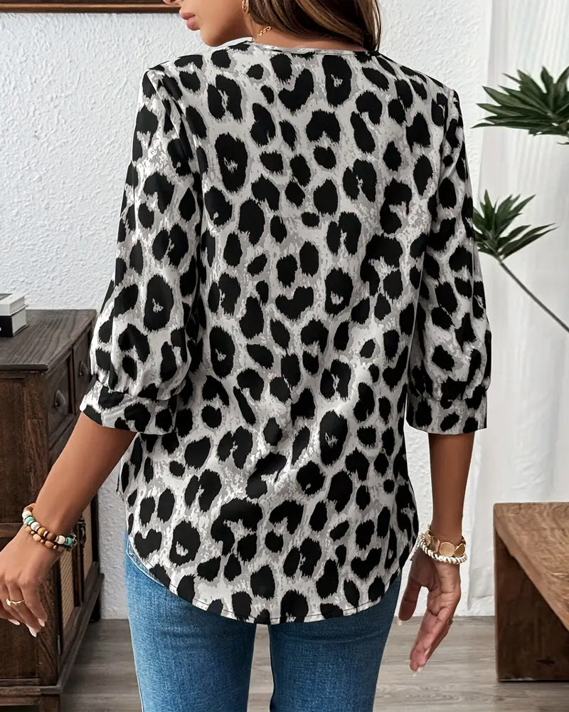 Luxe Leopard Print Blouse