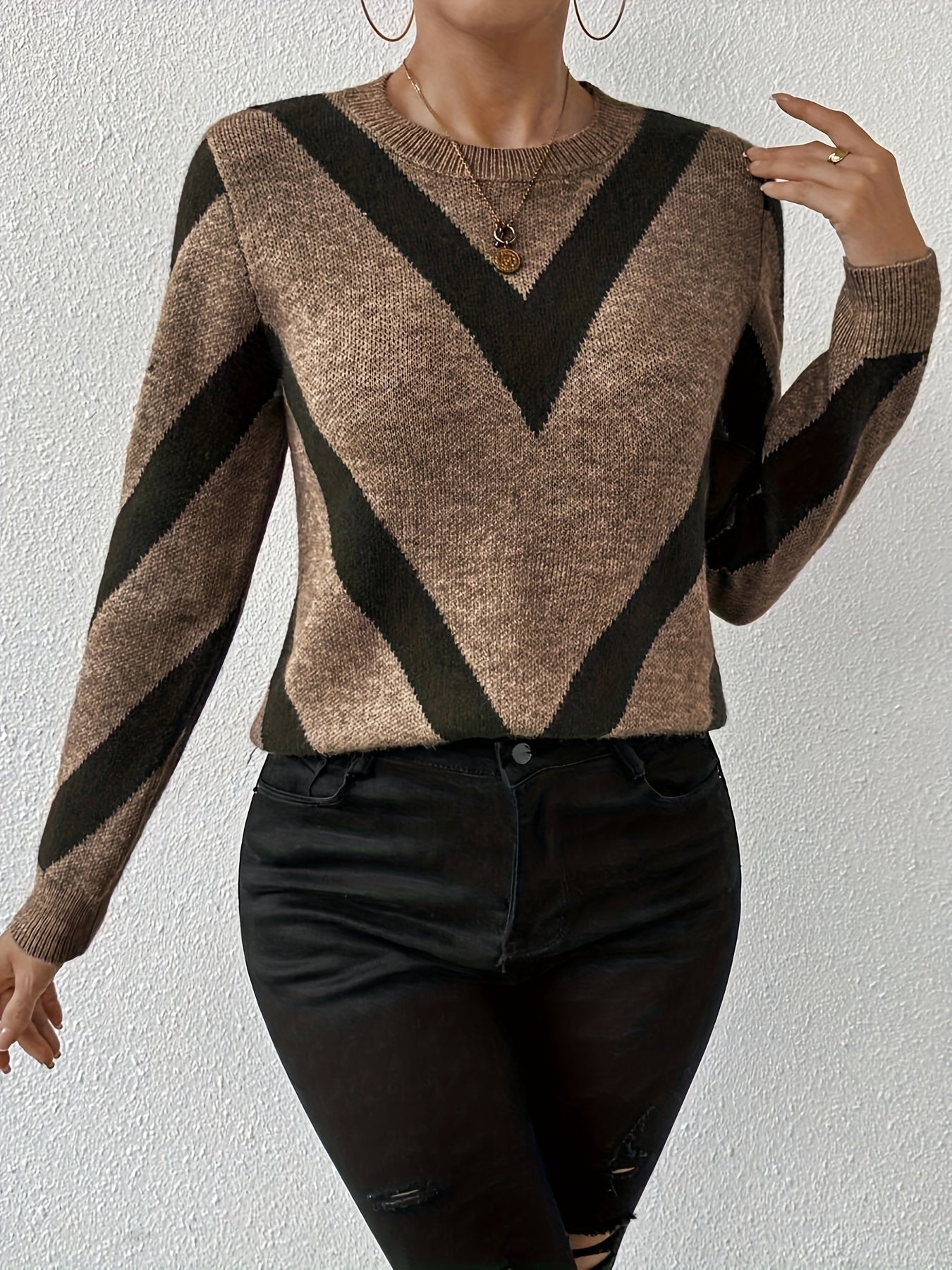 Elegant V-Design Sweater