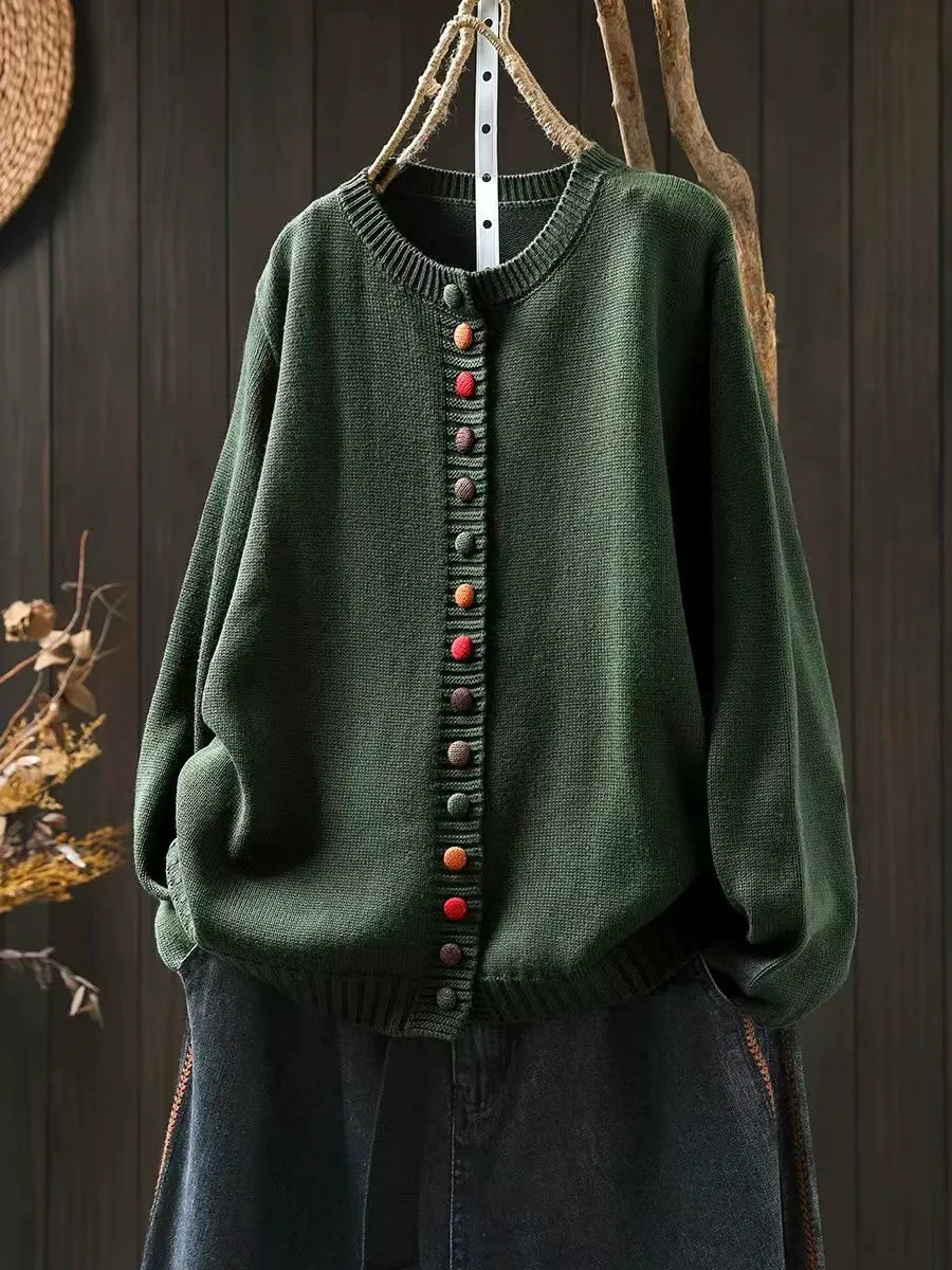 Elena™ | Vintage Button Knit Cardigan