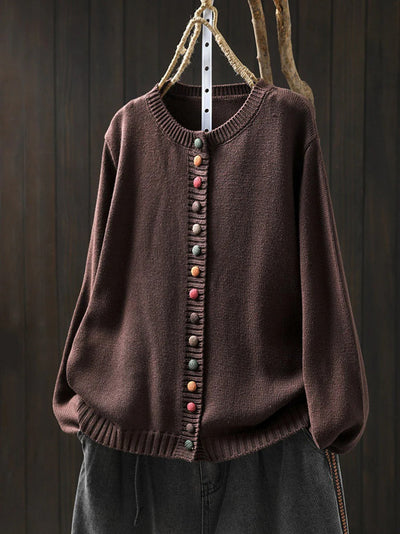 Elena™ | Vintage Button Knit Cardigan