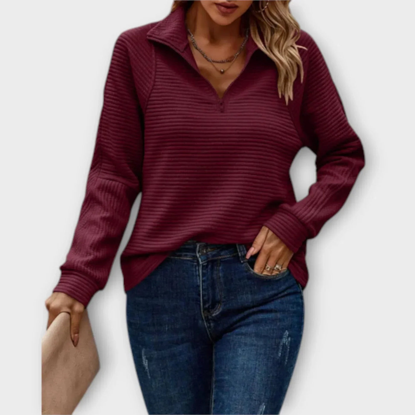 Luna™ | Half-Zip Ribbed Pullover