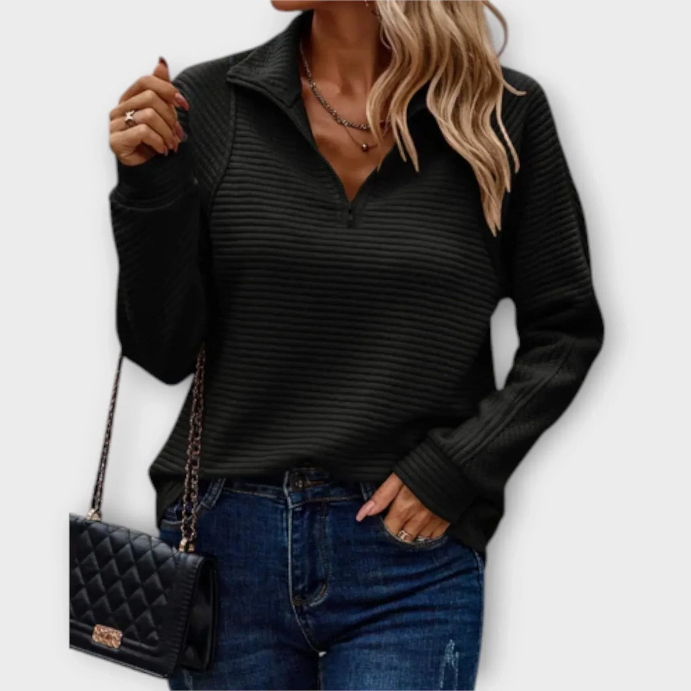 Luna™ | Half-Zip Ribbed Pullover